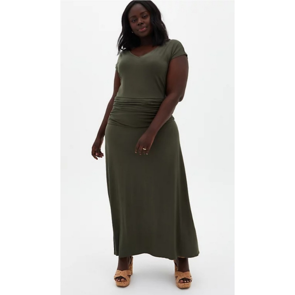 Torrid Olive Green Maxi Dress Sz 3X